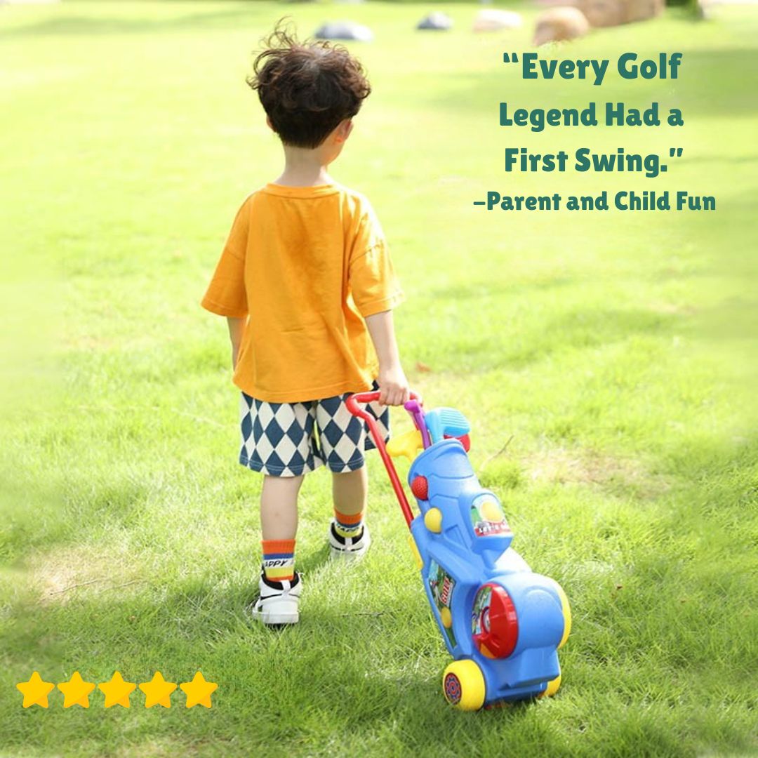 TeeChamp – Golf-Trolley-Set für Kinder ab 3 Jahren – Fördert Koordination und Aktives Spiel
