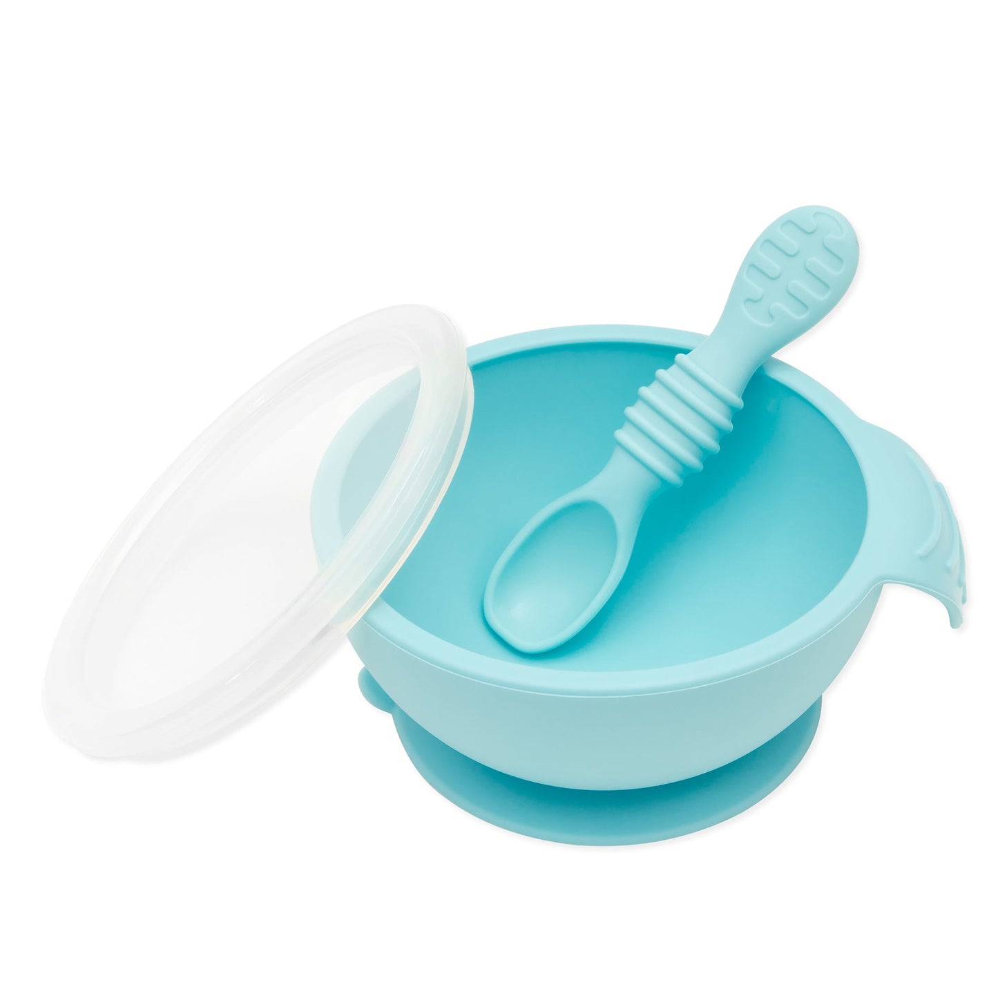 Siliconen eerste voedingsset: blauw