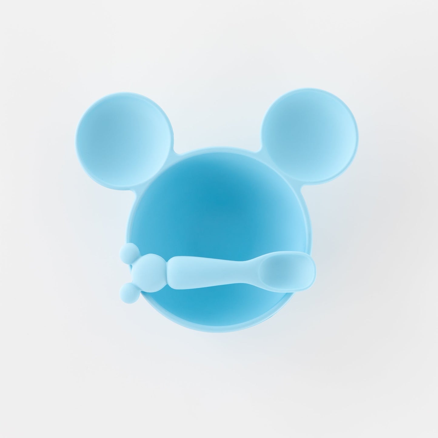 Siliconen eerste voedingsset: Mickey Mouse lichtblauw