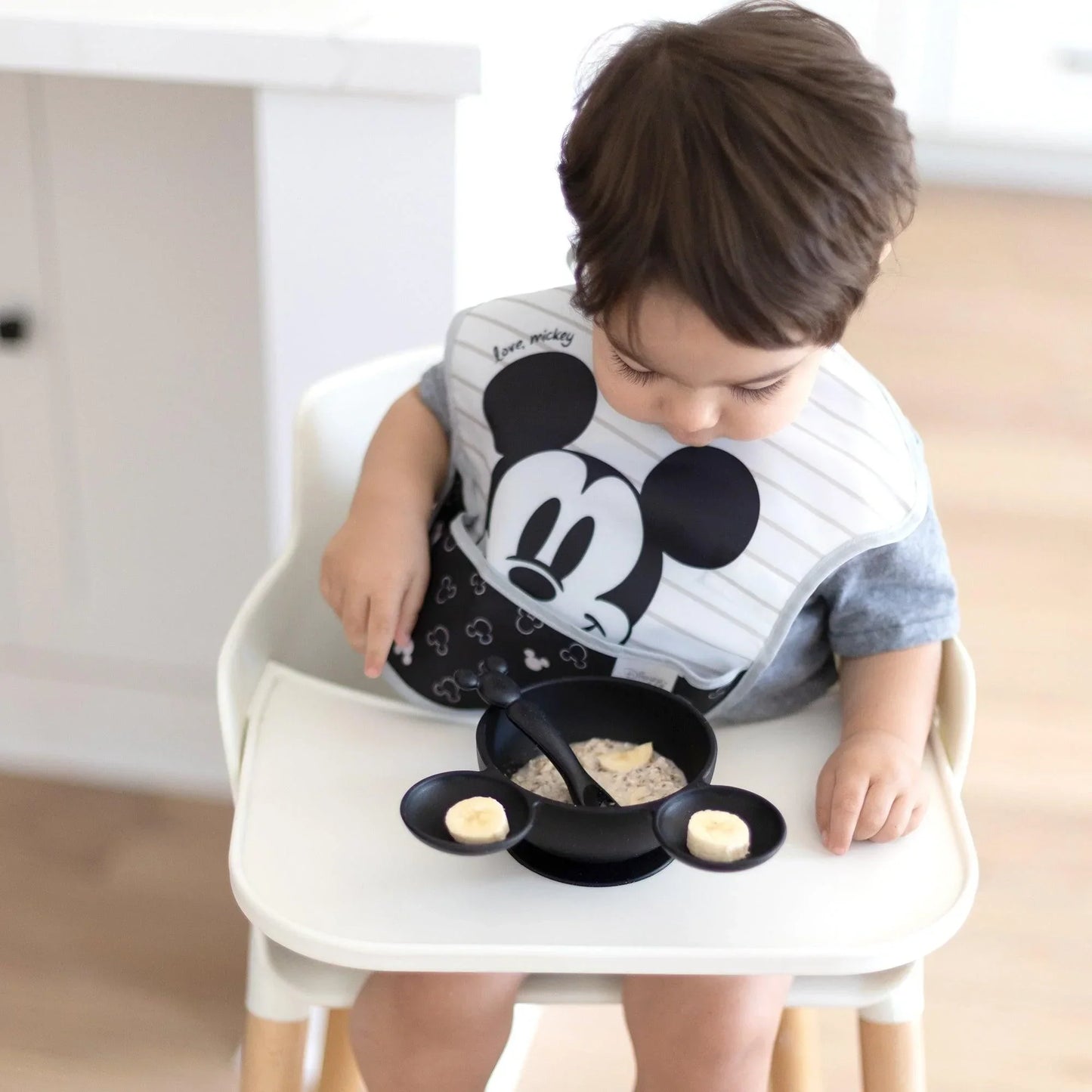 Siliconen eerste voedingsset: Mickey Mouse Classic Black