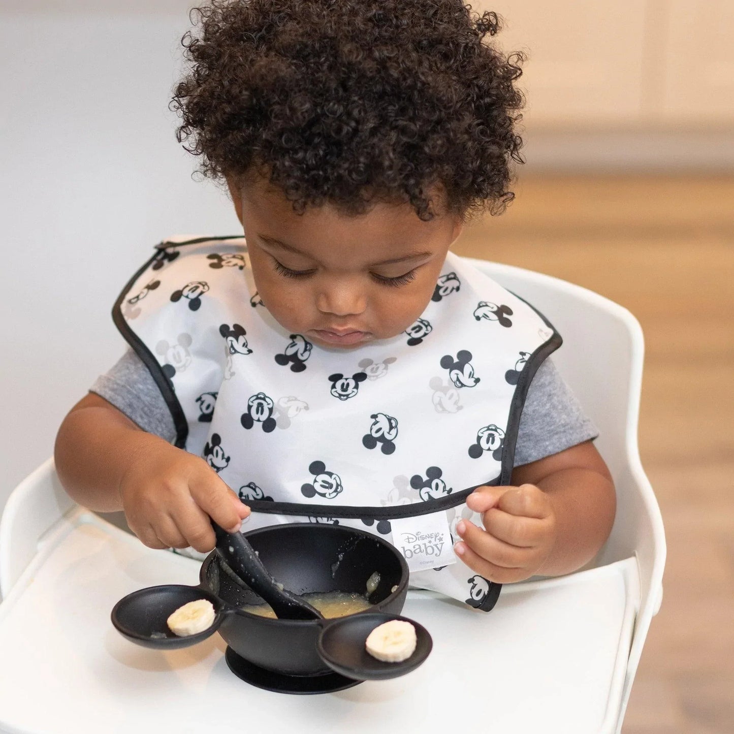 Siliconen eerste voedingsset: Mickey Mouse Classic Black