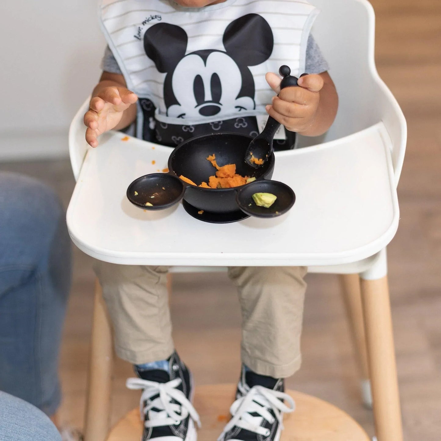 Siliconen eerste voedingsset: Mickey Mouse Classic Black