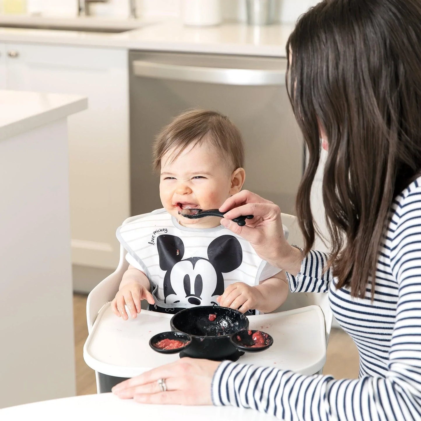 Siliconen eerste voedingsset: Mickey Mouse Classic Black
