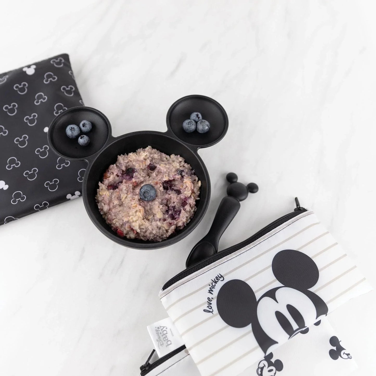 Siliconen eerste voedingsset: Mickey Mouse Classic Black