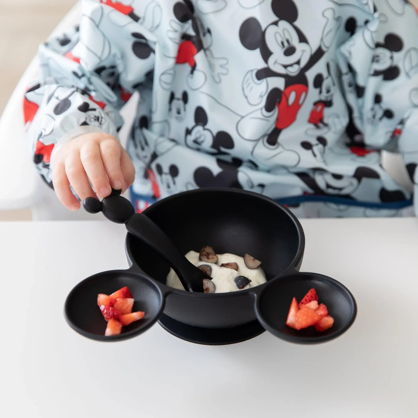 Siliconen eerste voedingsset: Mickey Mouse Classic Black
