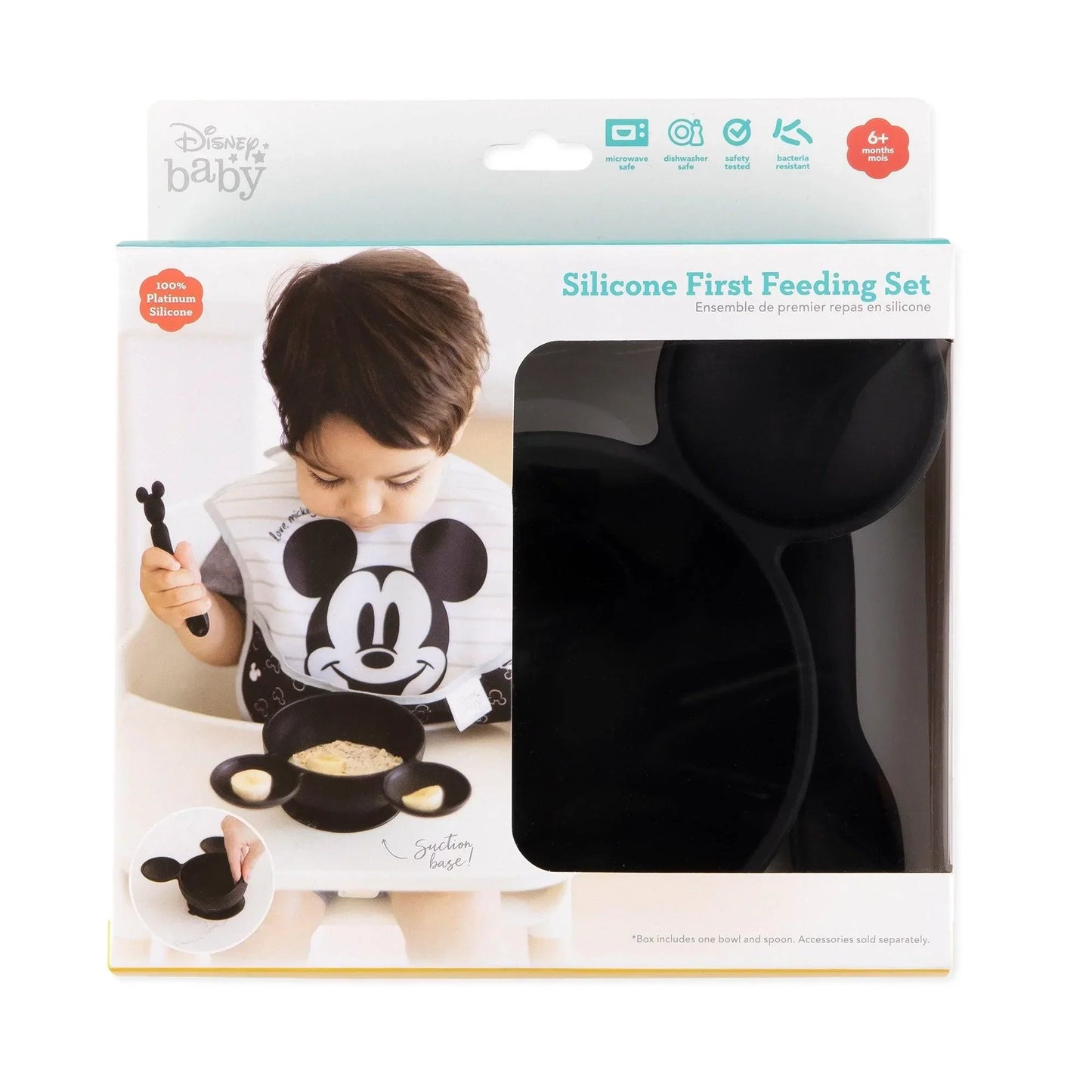 Siliconen eerste voedingsset: Mickey Mouse Classic Black