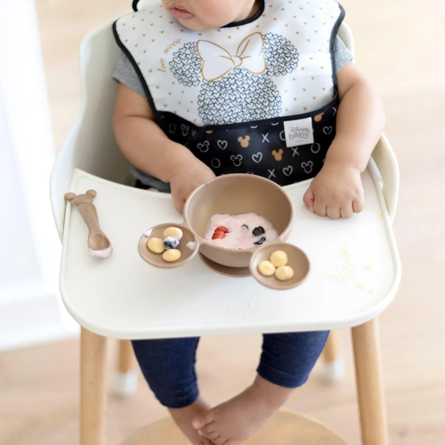 Siliconen eerste voedingsset: Minnie Mouse Gold