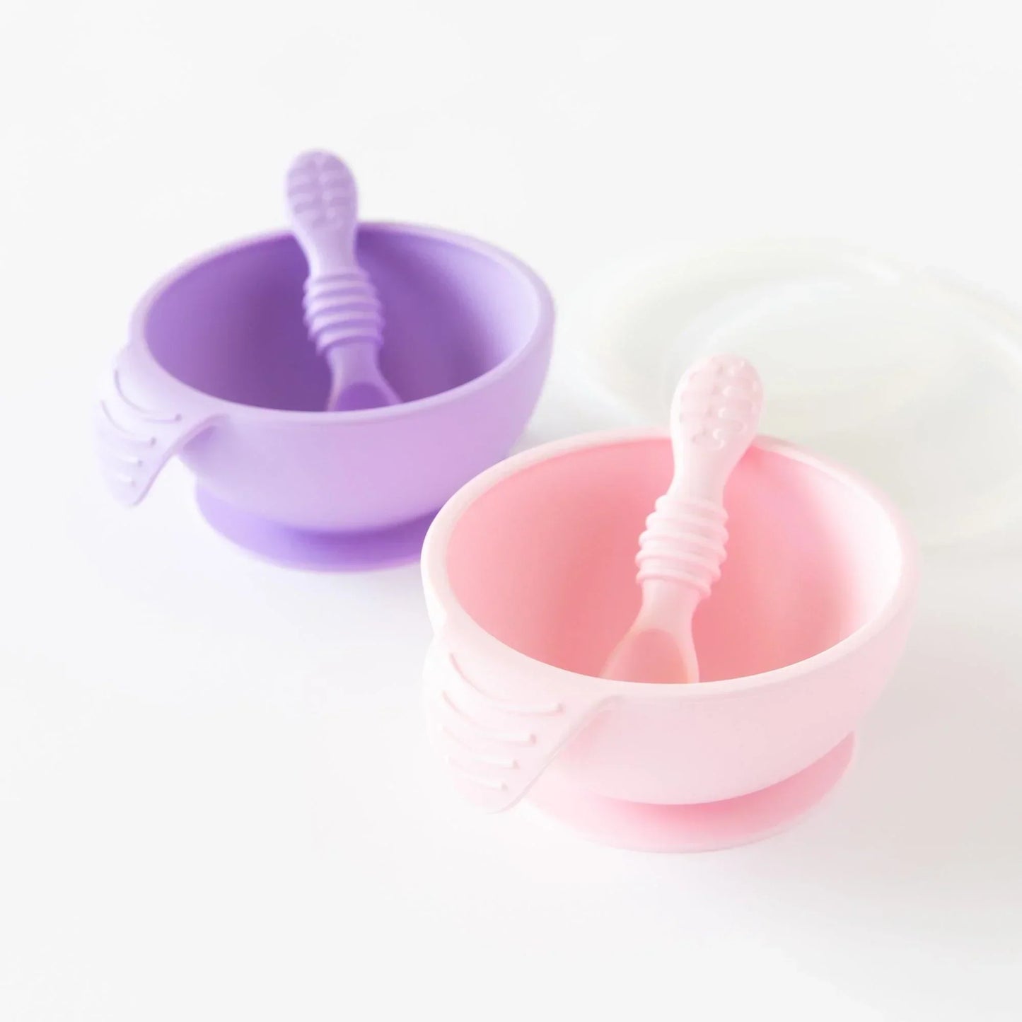 Siliconen eerste voedingsset: roze