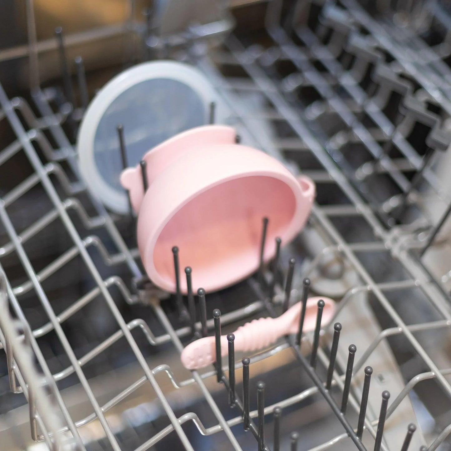 Siliconen eerste voedingsset: roze