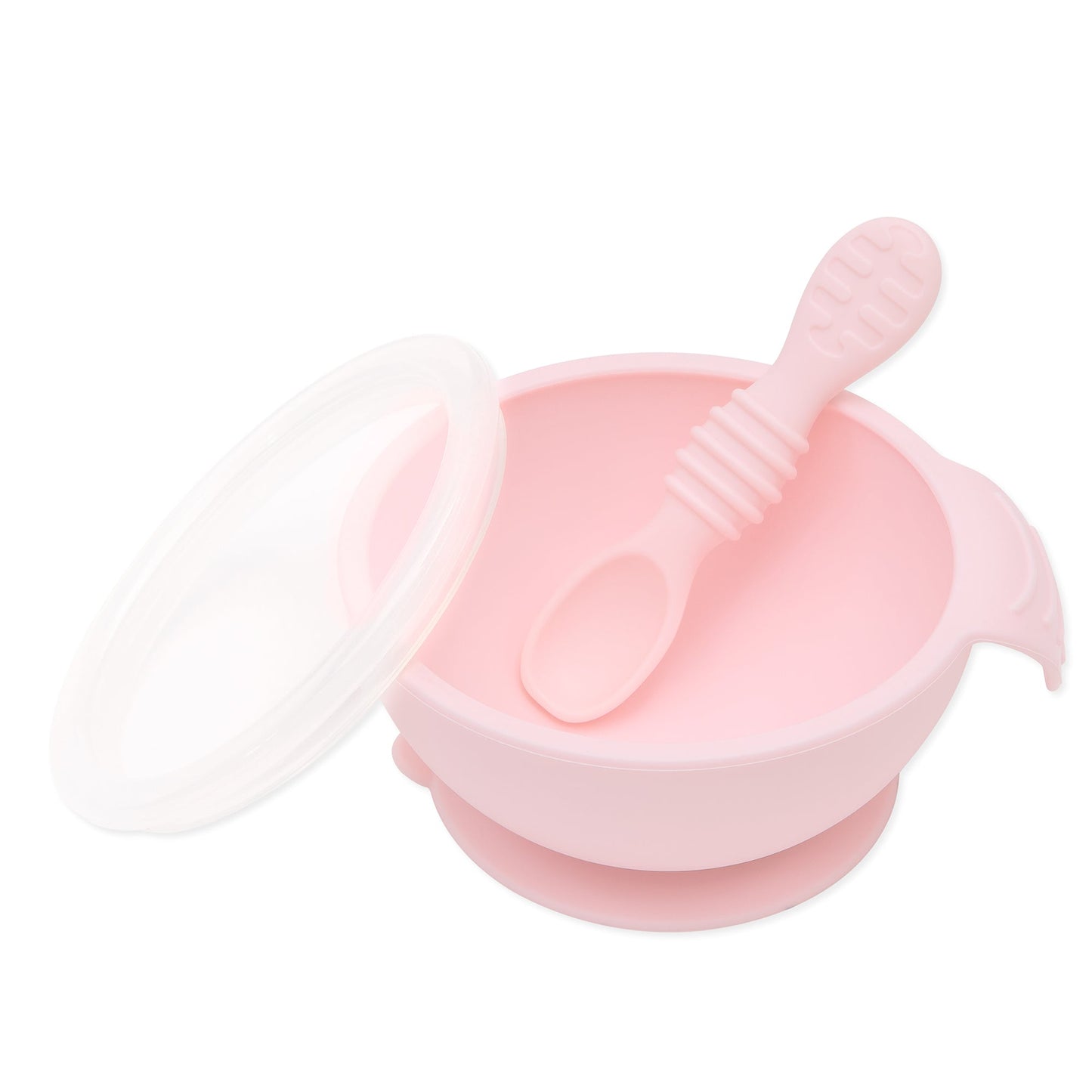 Siliconen eerste voedingsset: roze