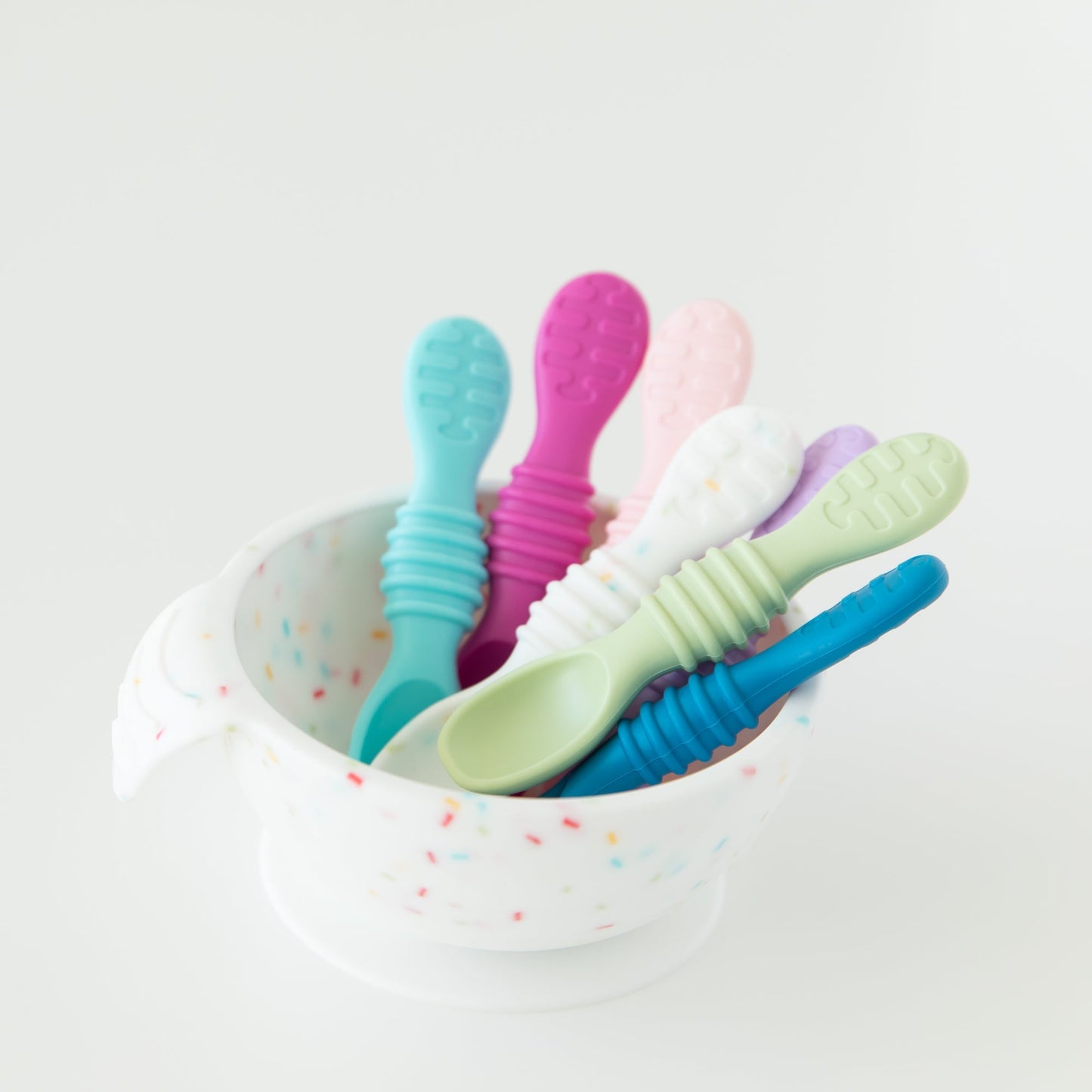 Siliconen eerste voedingsset: Vanille Sprinkle