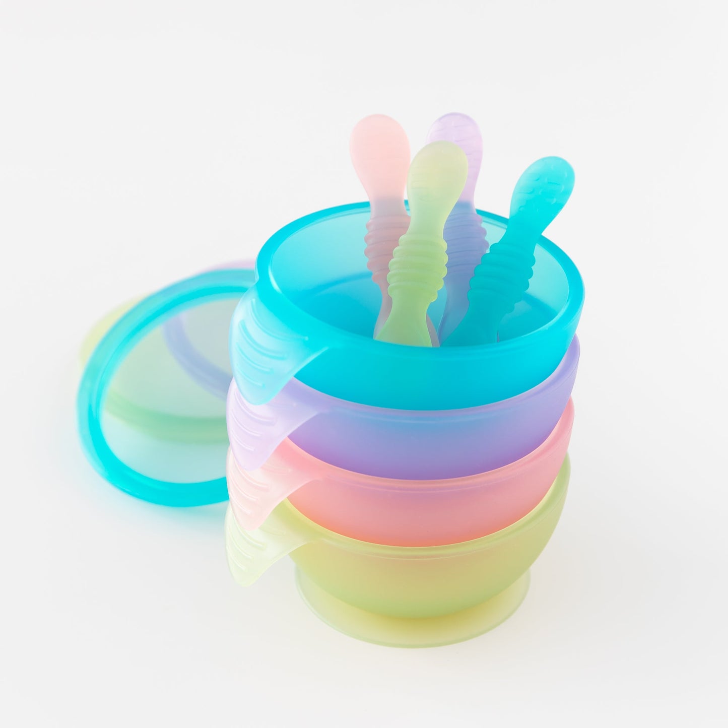 Siliconen eerste voedingsset: Blue Jelly