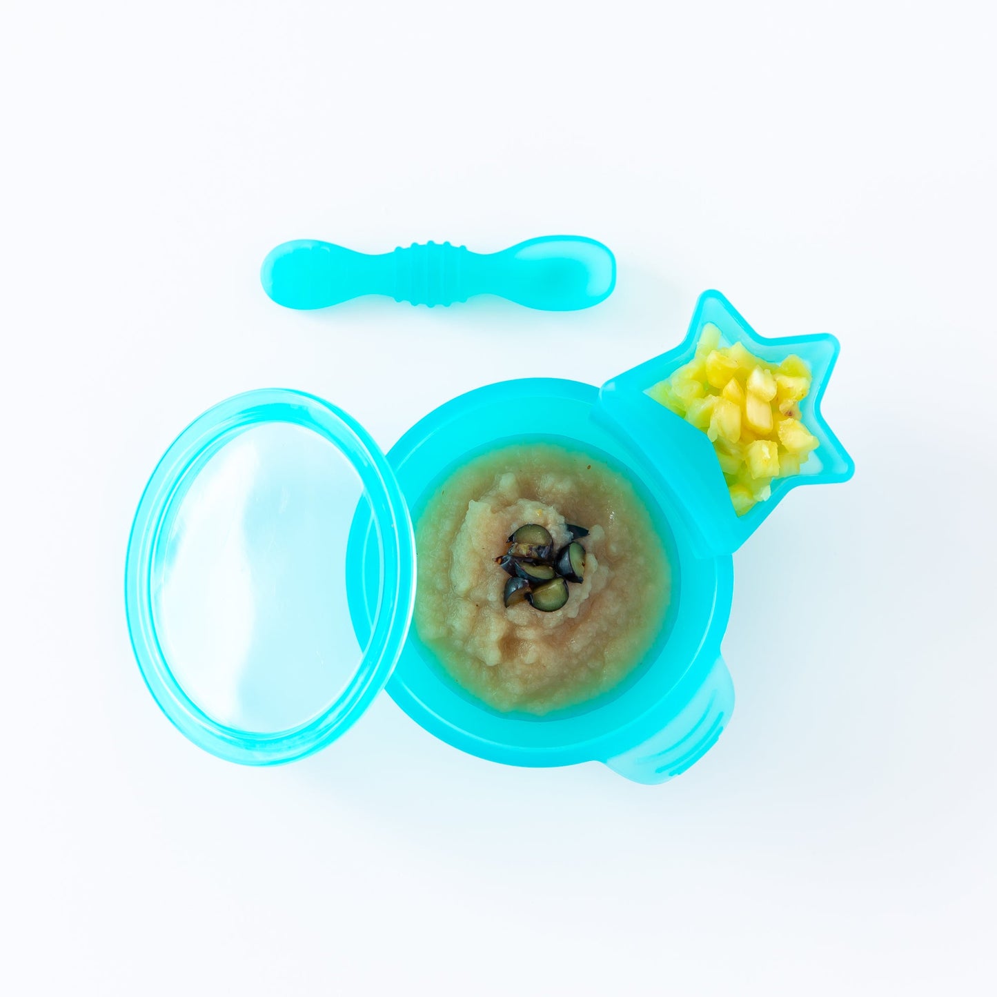 Siliconen eerste voedingsset: Blue Jelly