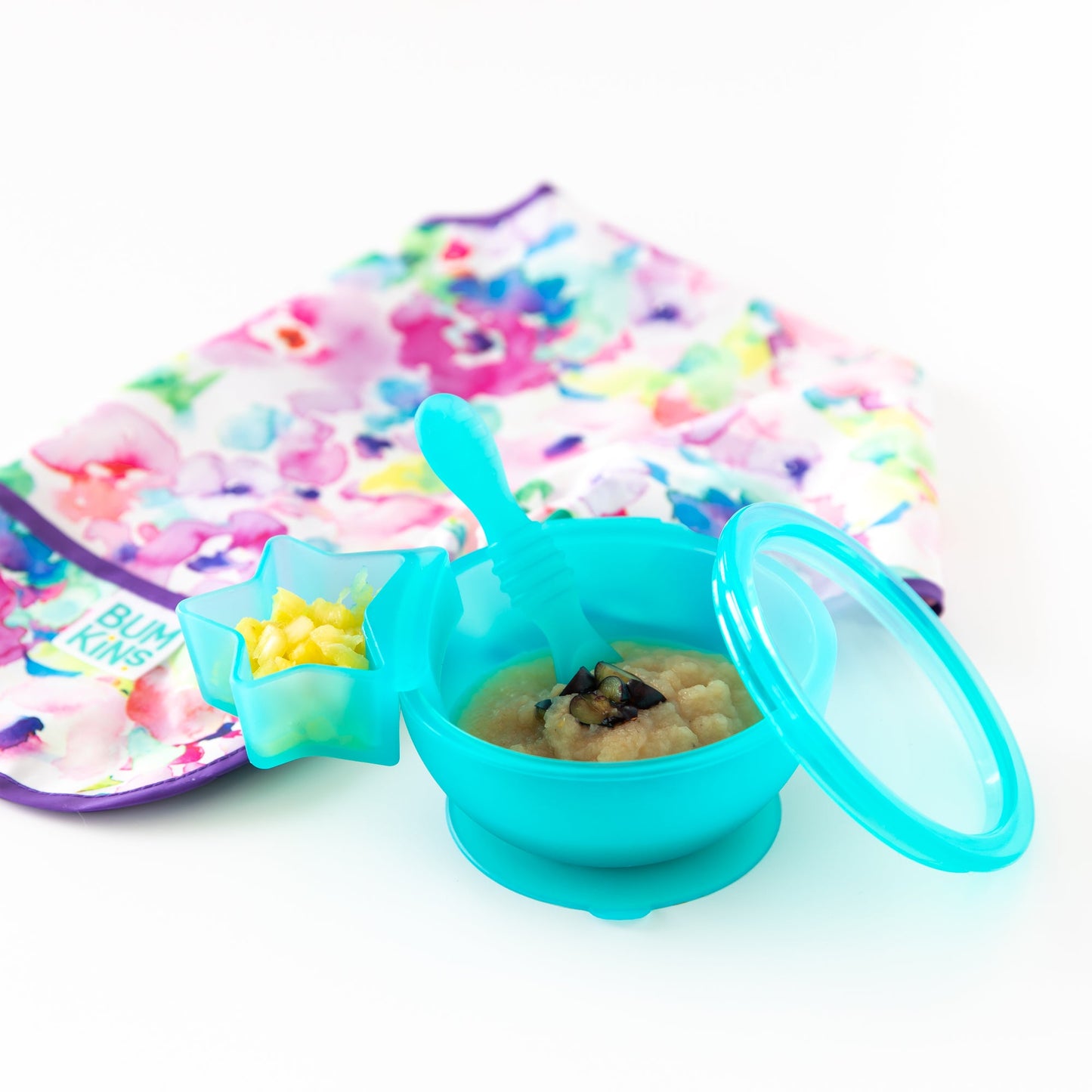 Siliconen eerste voedingsset: Blue Jelly