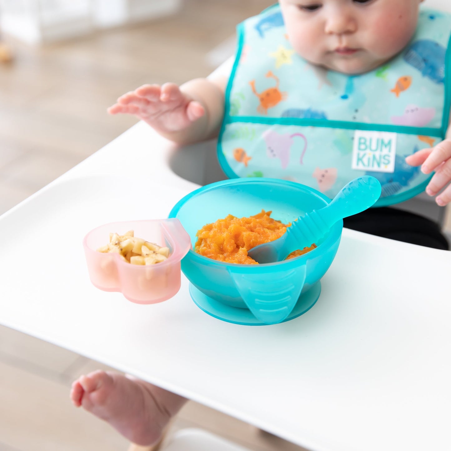 Siliconen eerste voedingsset: Blue Jelly