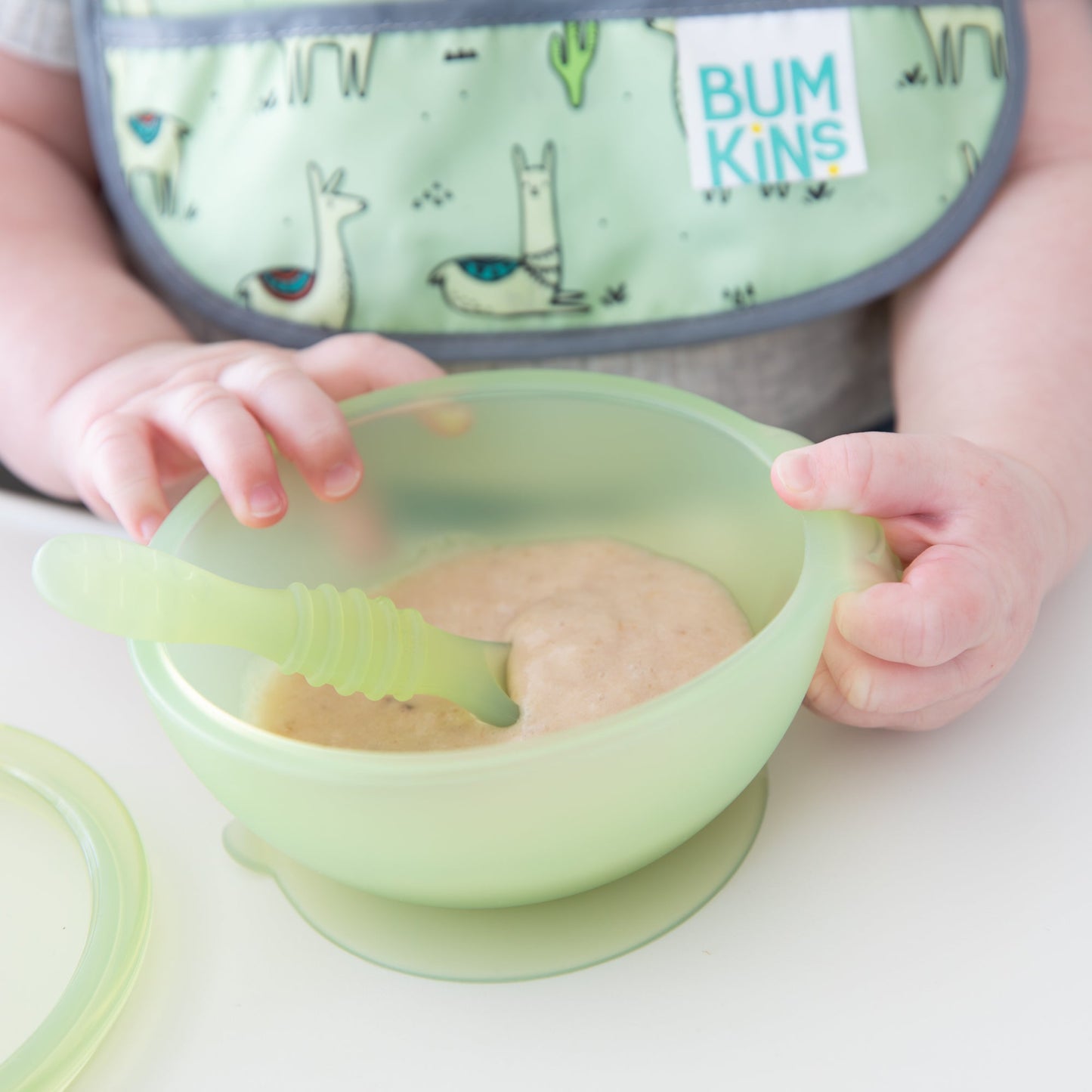 Siliconen eerste voedingsset: Groene Jelly