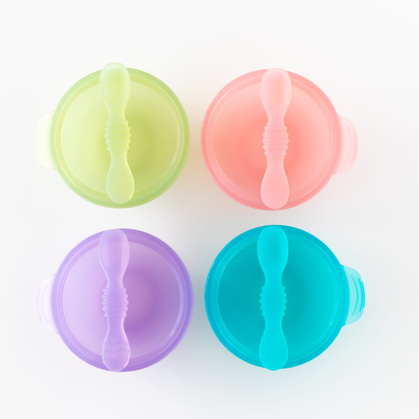 Siliconen eerste voedingsset: Roze Jelly
