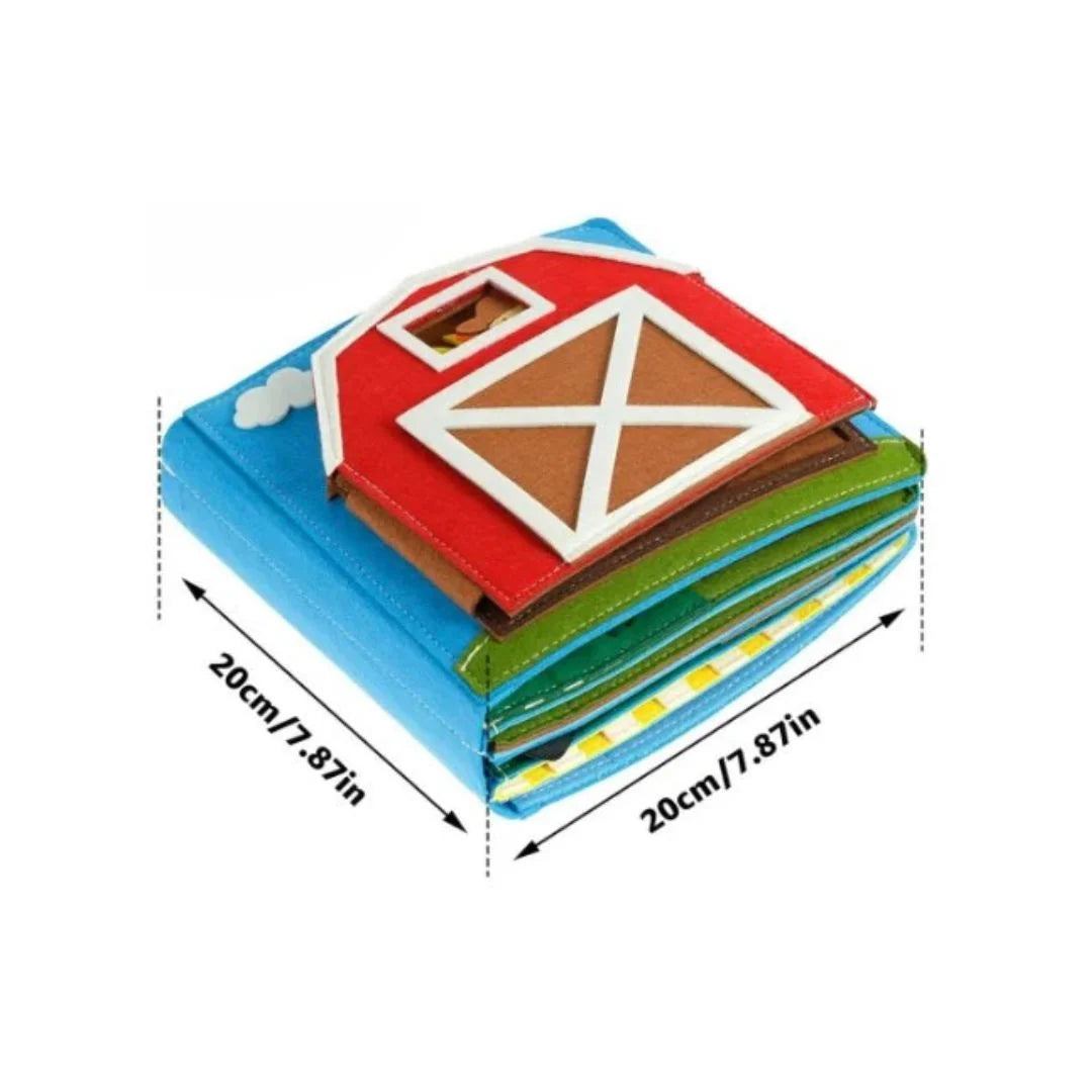 FableFolds – 3D Montessori Bauernhof-Geschichtenbuch aus Stoff für Kleinkinder ab 1 Jahr – Sensorik-Filzbuch mit Fingerpuppen & Aktivitäten