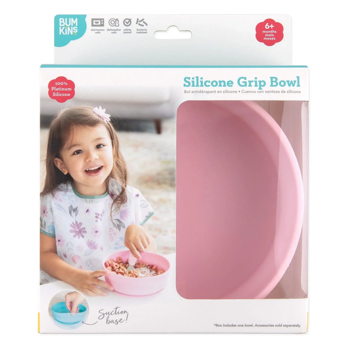 Siliconen grip kom: roze