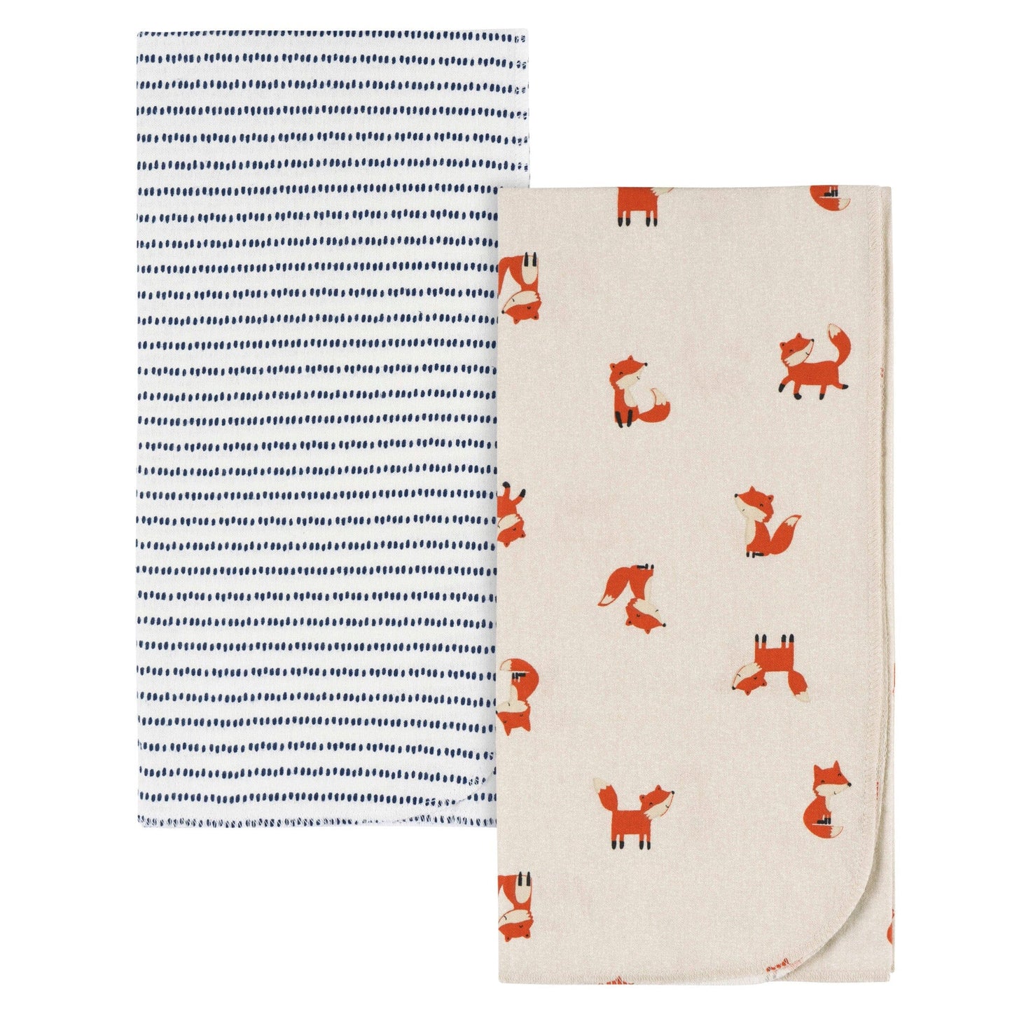 2-pack babyjongens vos flanellen dekens