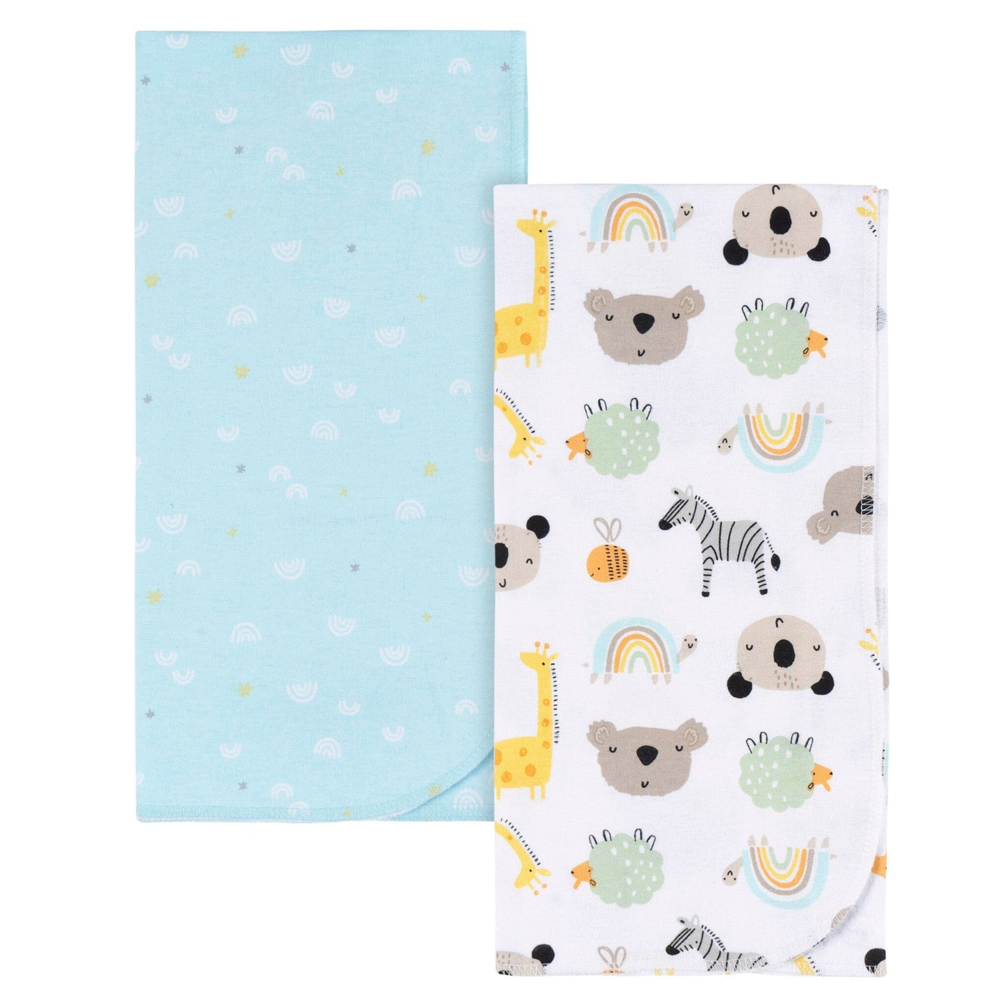 2-pack babyneutrale flanellen dekens met kleine dieren