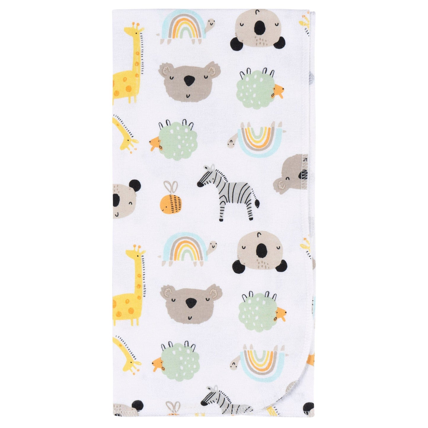 2-pack babyneutrale flanellen dekens met kleine dieren