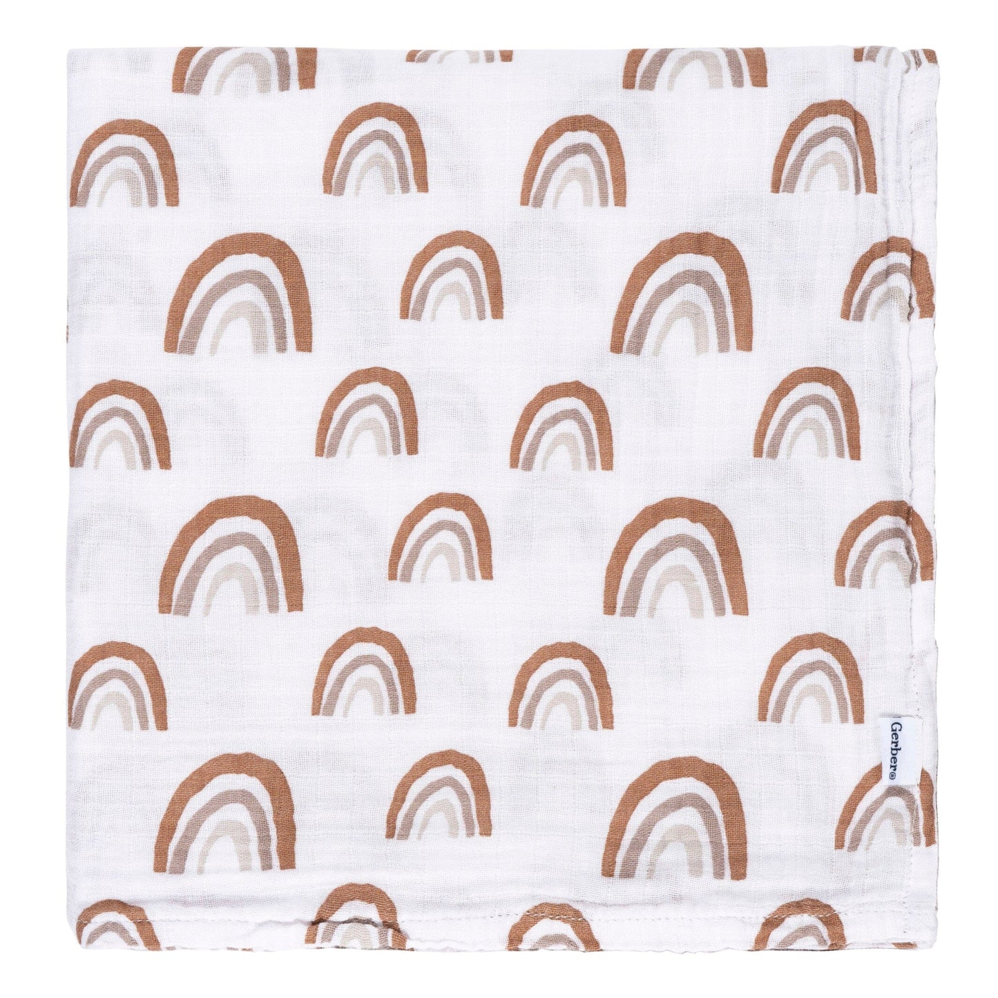 2-Pack Baby Neutral Boho Rainbow Muslin Blankets