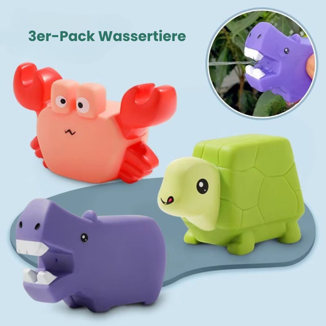 SquirtSafari – Tierische Wasserspritz-Badespielzeuge für Kinder ab 1,5 Jahren – Stärkt die Griffkraft & Spritzspaß