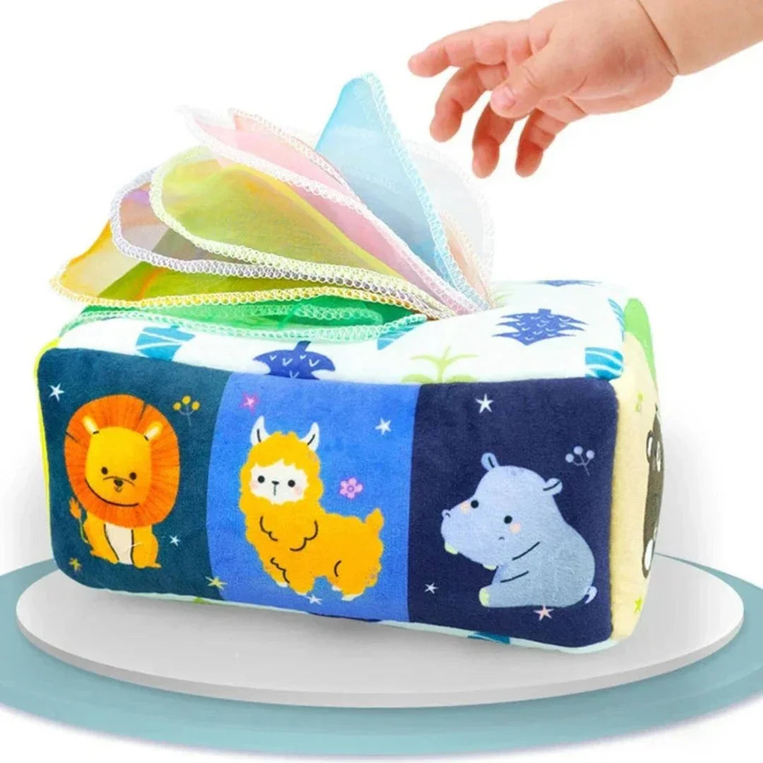 GiggleBox – Baby Tücherbox Sensorik Spielzeug 6M+