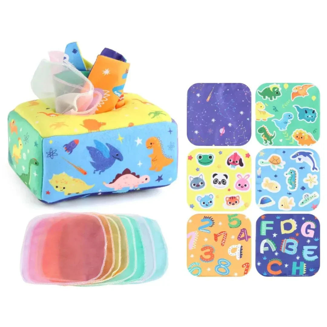 GiggleBox – Baby Tücherbox Sensorik Spielzeug 6M+