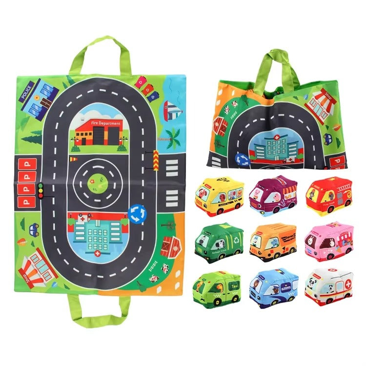 DriftVille – Faltbare Spielmatte Autos & Stadt Straßen Kinder ab 3 Jahren