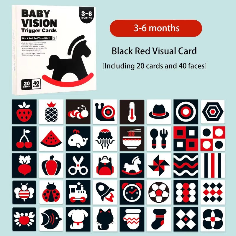 BrightPeek Kontrastkarten für Babys – Visuelle Stimulation – Ab 0 Monaten