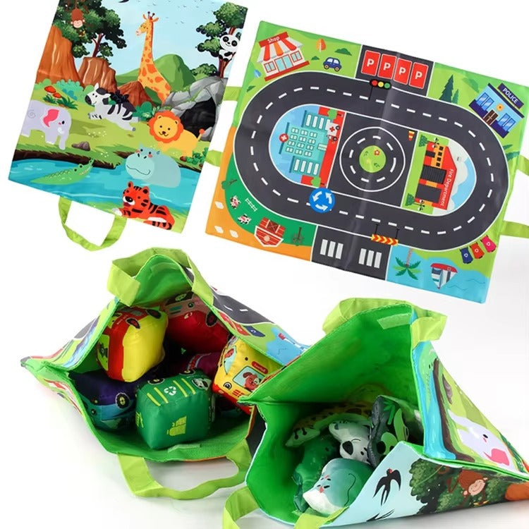 DriftVille – Faltbare Spielmatte Autos & Stadt Straßen Kinder ab 3 Jahren