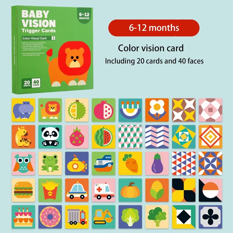 BrightPeek Kontrastkarten für Babys – Visuelle Stimulation – Ab 0 Monaten
