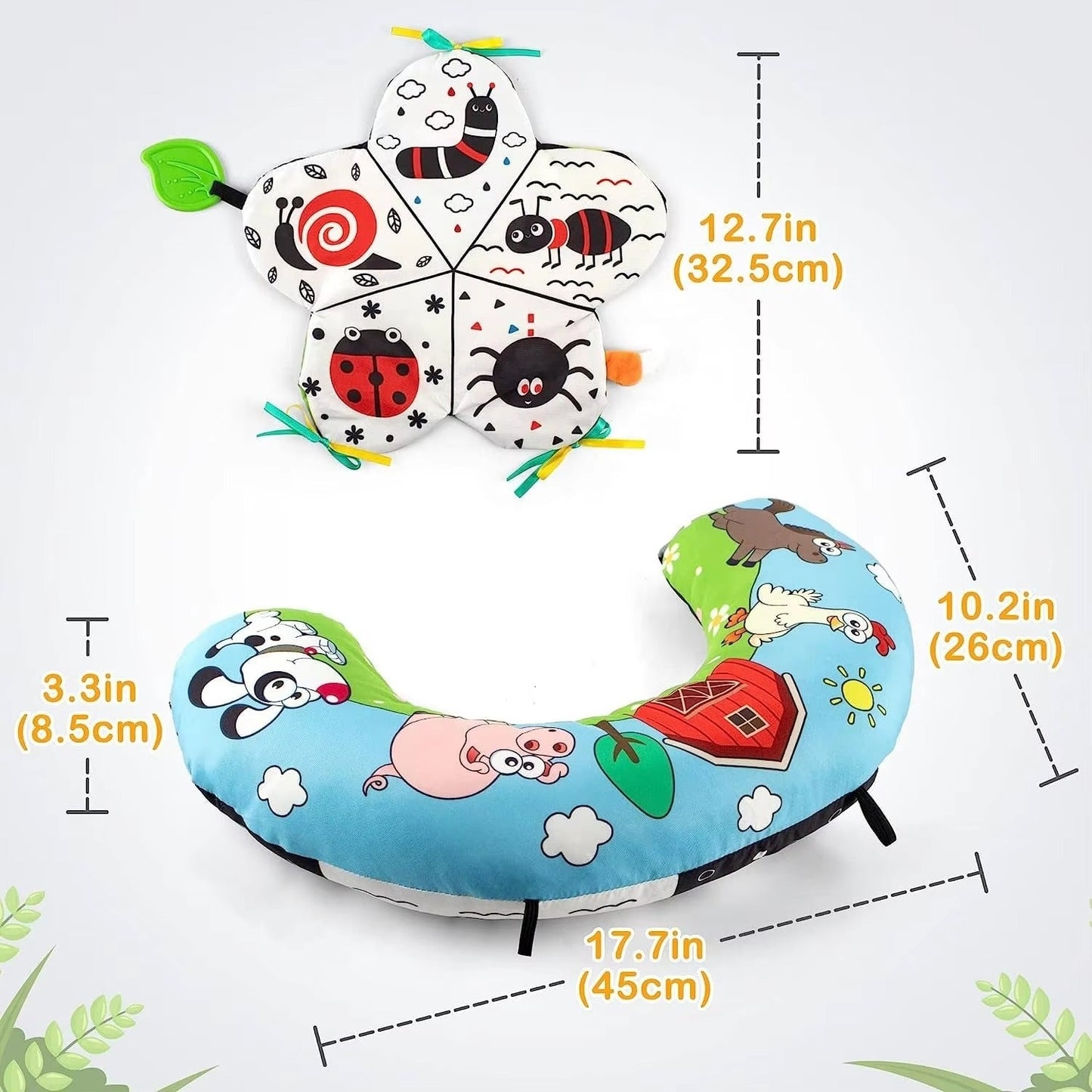 TummyTale Weiches Baby-Sinnesbuch mit Knisterseiten, Spiegel & Beißring-Ecken – Ab 0 Monaten+