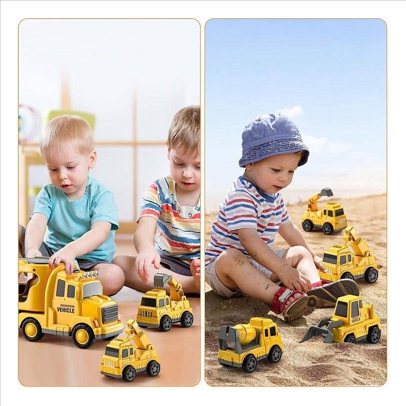 5in1 Baufahrzeug Spielset – Zum Bauen & Spielen – Ab 3 Jahren