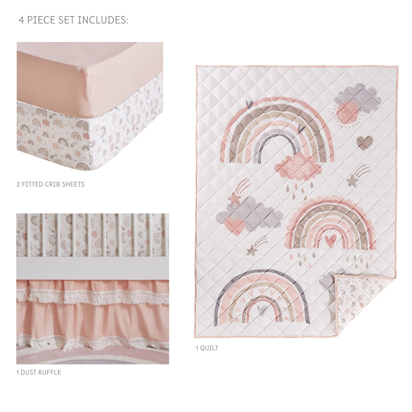 Over the Rainbow 4PC Crib Bedding Set