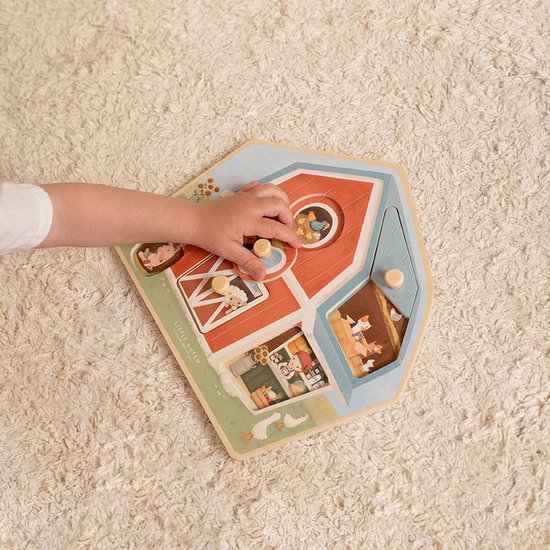 PuzzlePals – Holz-Bauernhof-Puzzle für Kinder ab 12 Monaten – Entwickelt Tiererkennung und motorische Fähigkeiten