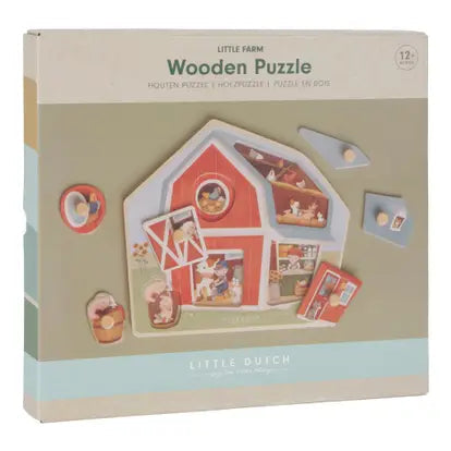 PuzzlePals – Holz-Bauernhof-Puzzle für Kinder ab 12 Monaten – Entwickelt Tiererkennung und motorische Fähigkeiten