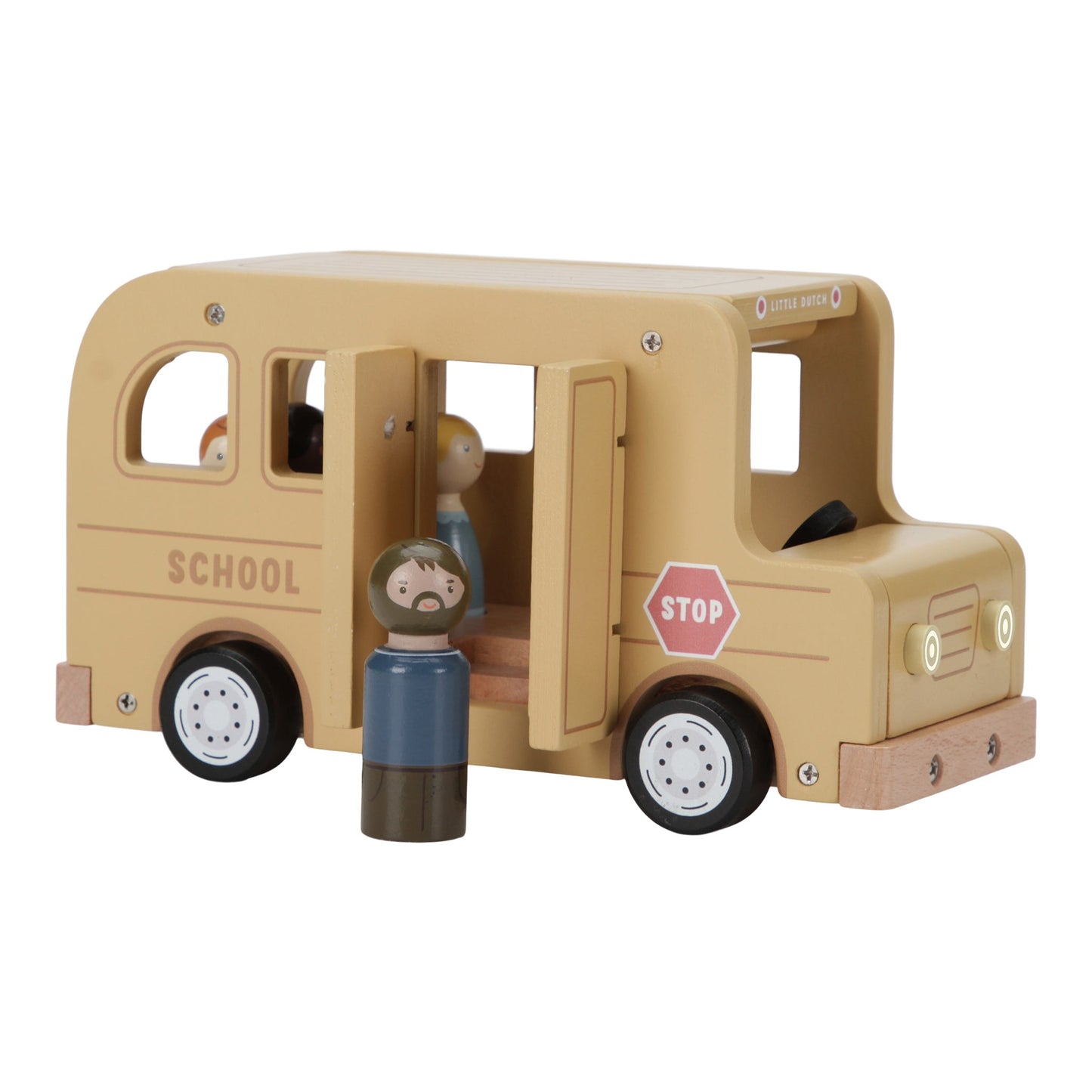 Little Dutch Wooden School Bus Playset