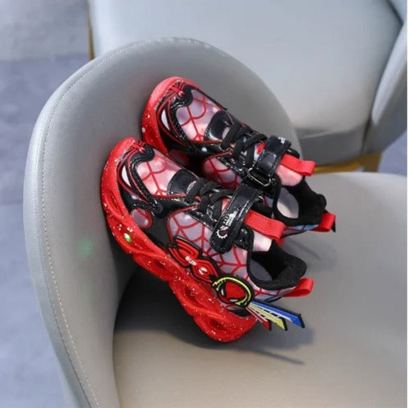 LED-licht Spiderman-print sneakers