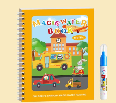 MagicDoodleBook – Wiederverwendbares Wasser-Malbuch | Montessori | Sauberer Spaß | Für Kinder von 2–5 Jahren