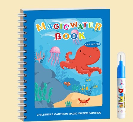MagicDoodleBook – Wiederverwendbares Wasser-Malbuch | Montessori | Sauberer Spaß | Für Kinder von 2–5 Jahren