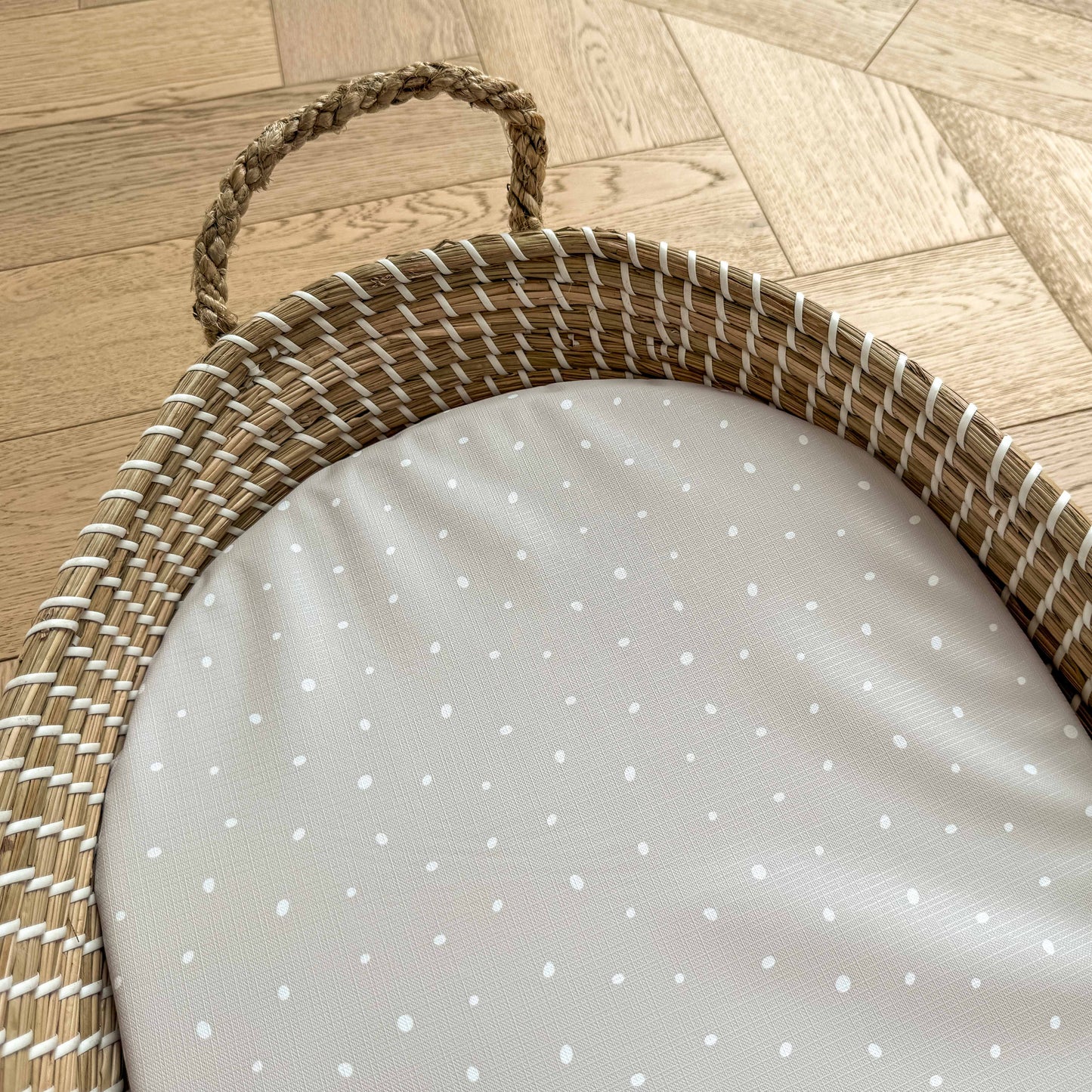 Basket Changing Mat - Grey Spotty