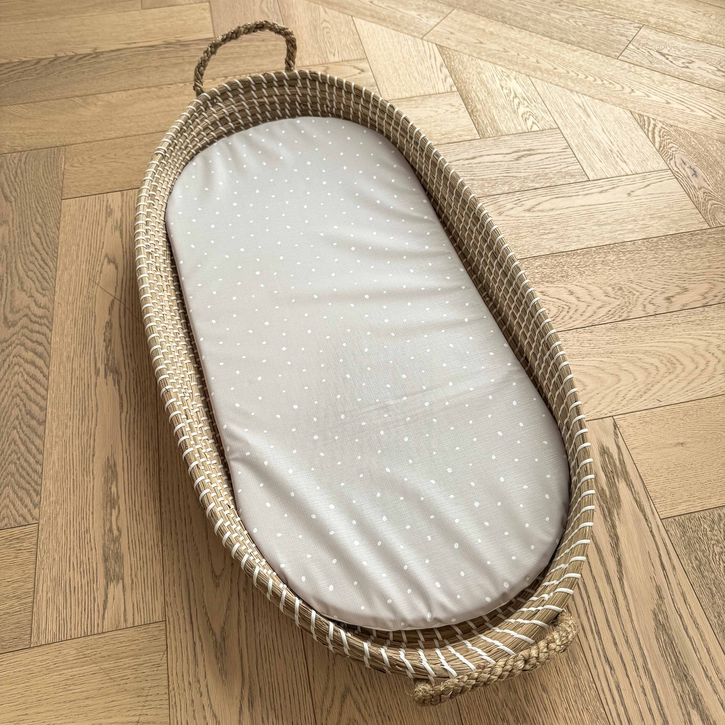 Basket Changing Mat - Grey Spotty