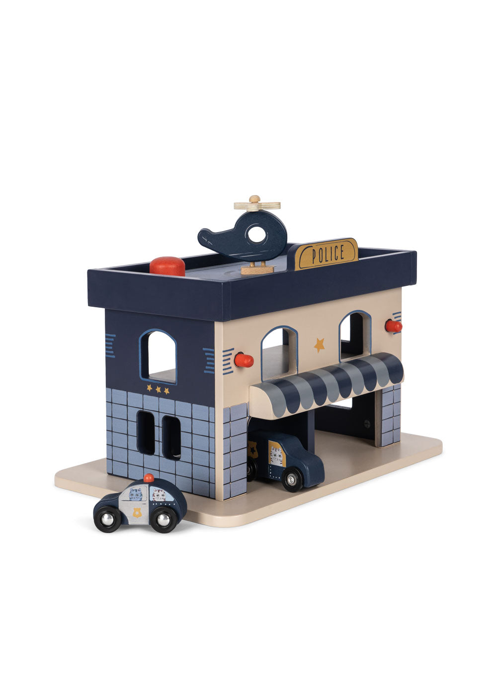 HOUTEN POLITIEBUREAU FSC - blauw multi