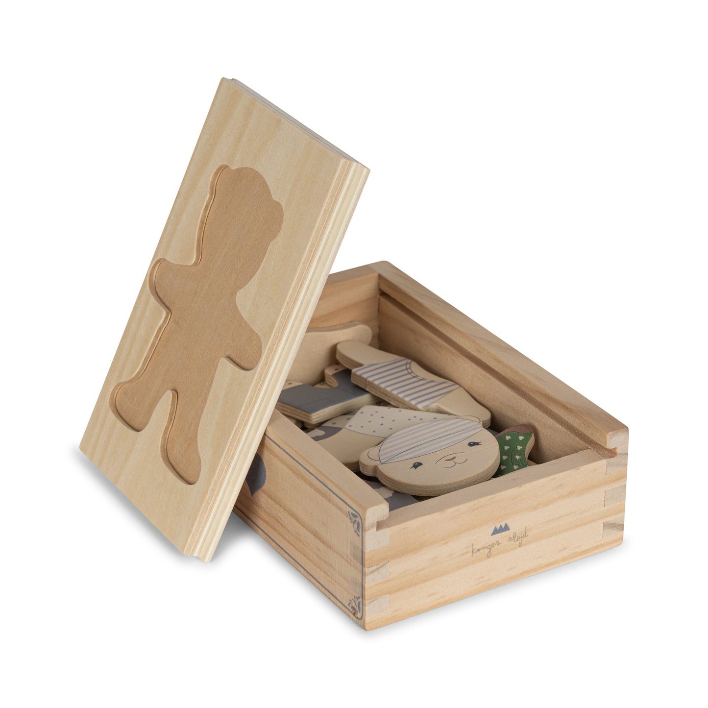 HOUTEN TEDDY AANKLEEDPUZZEL FSC - blauw