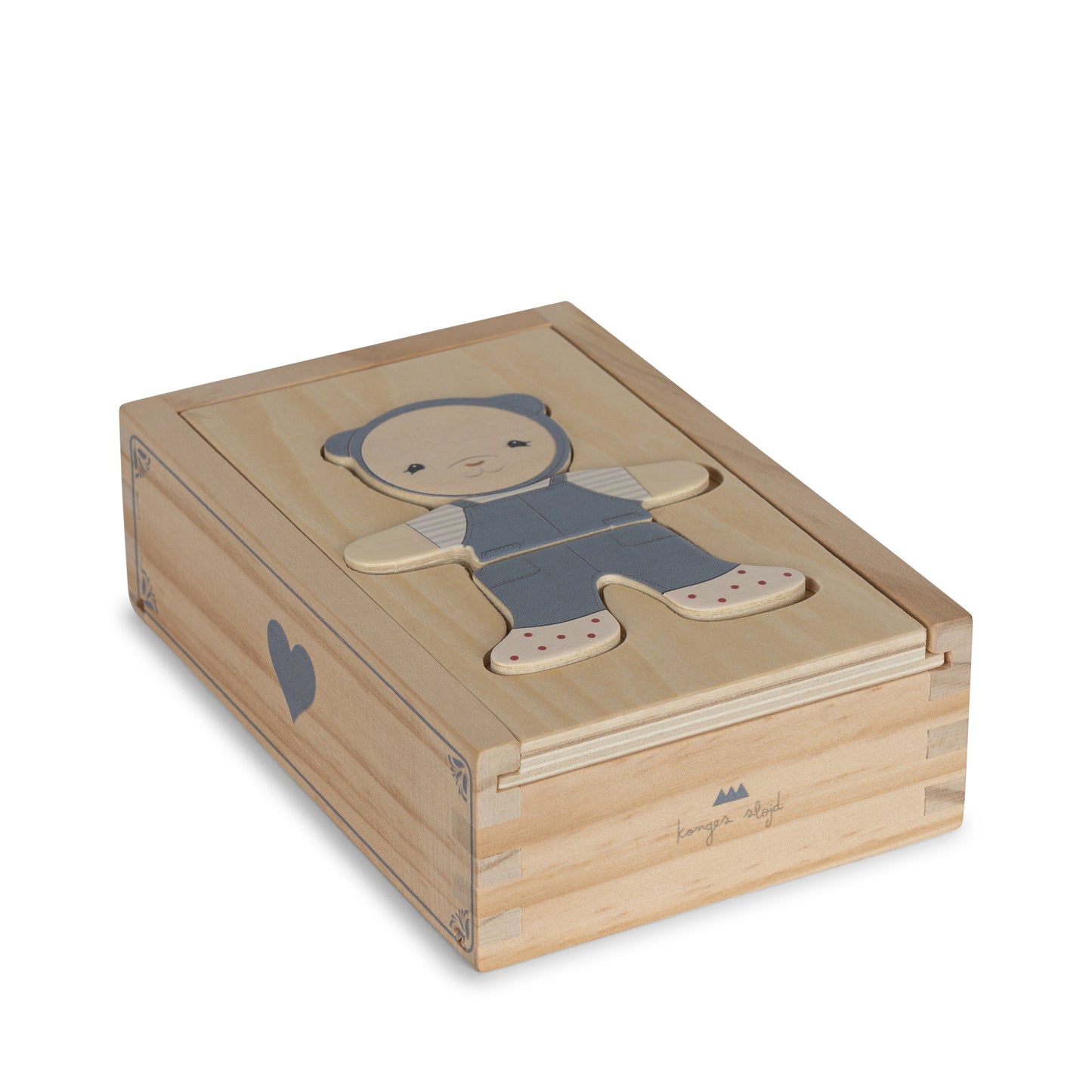 HOUTEN TEDDY AANKLEEDPUZZEL FSC - blauw