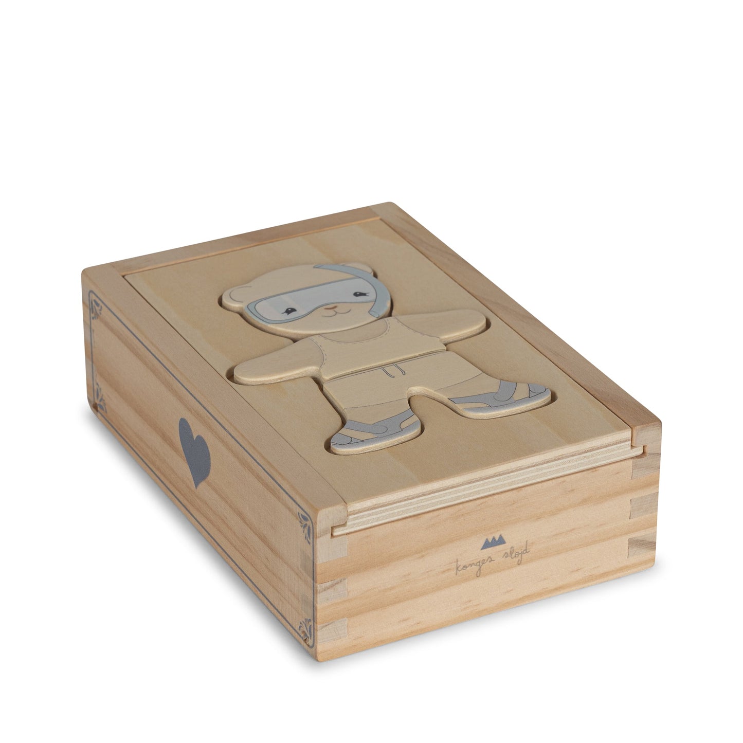 HOUTEN TEDDY AANKLEEDPUZZEL FSC - blauw