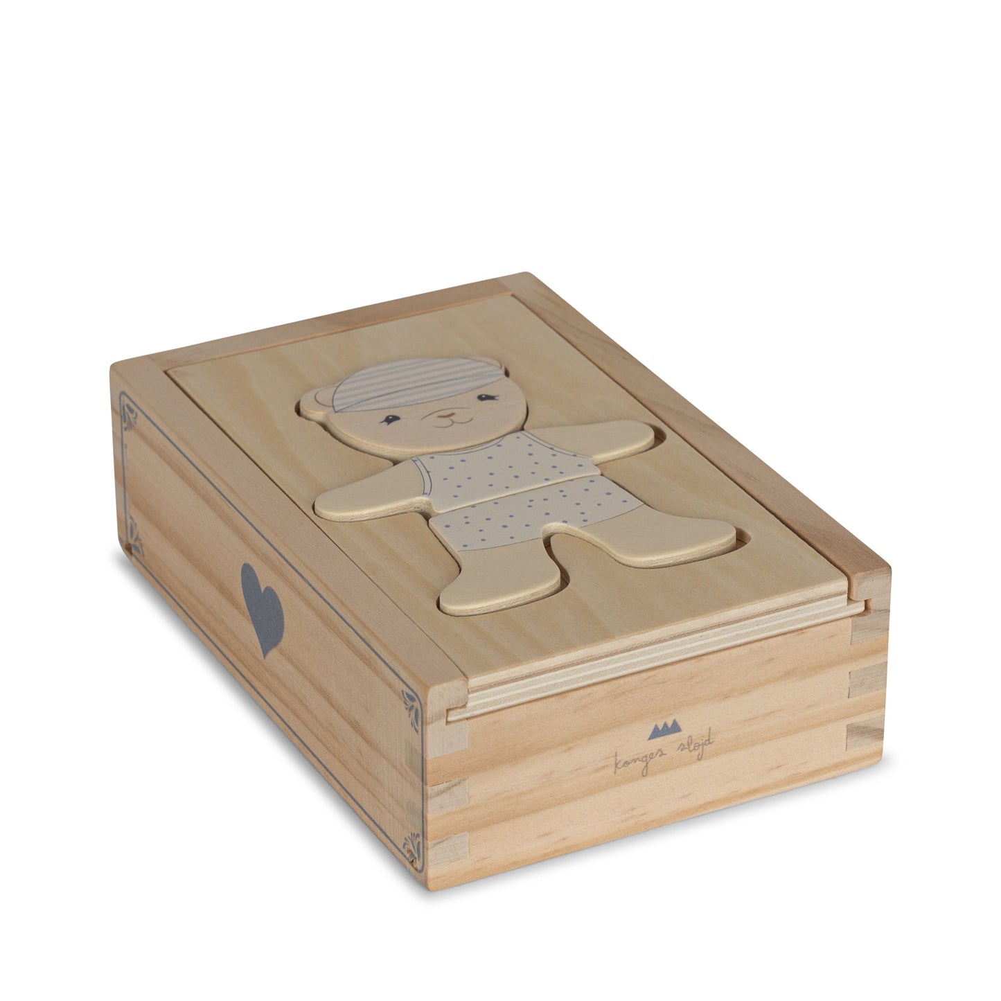 HOUTEN TEDDY AANKLEEDPUZZEL FSC - blauw